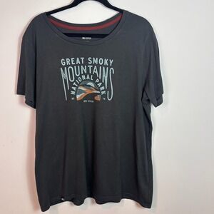 REI CO-OP Womens Grey Graphic "Great Smokey Mountains" Tee sz XXL National Parks